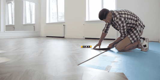 SPC Plank Flooring is being installed